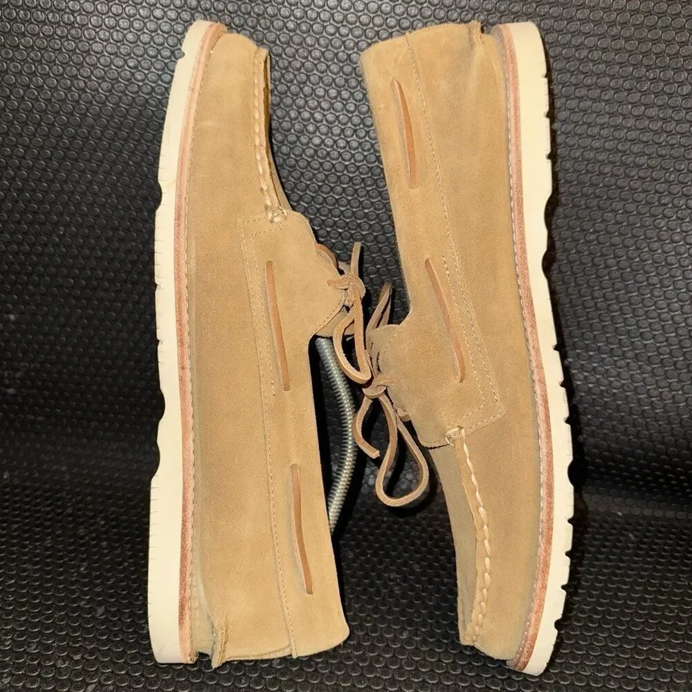 Sperry X Todd Snyder Top Sider Tan Suede Slip On Boat Shoes Men's Size 13